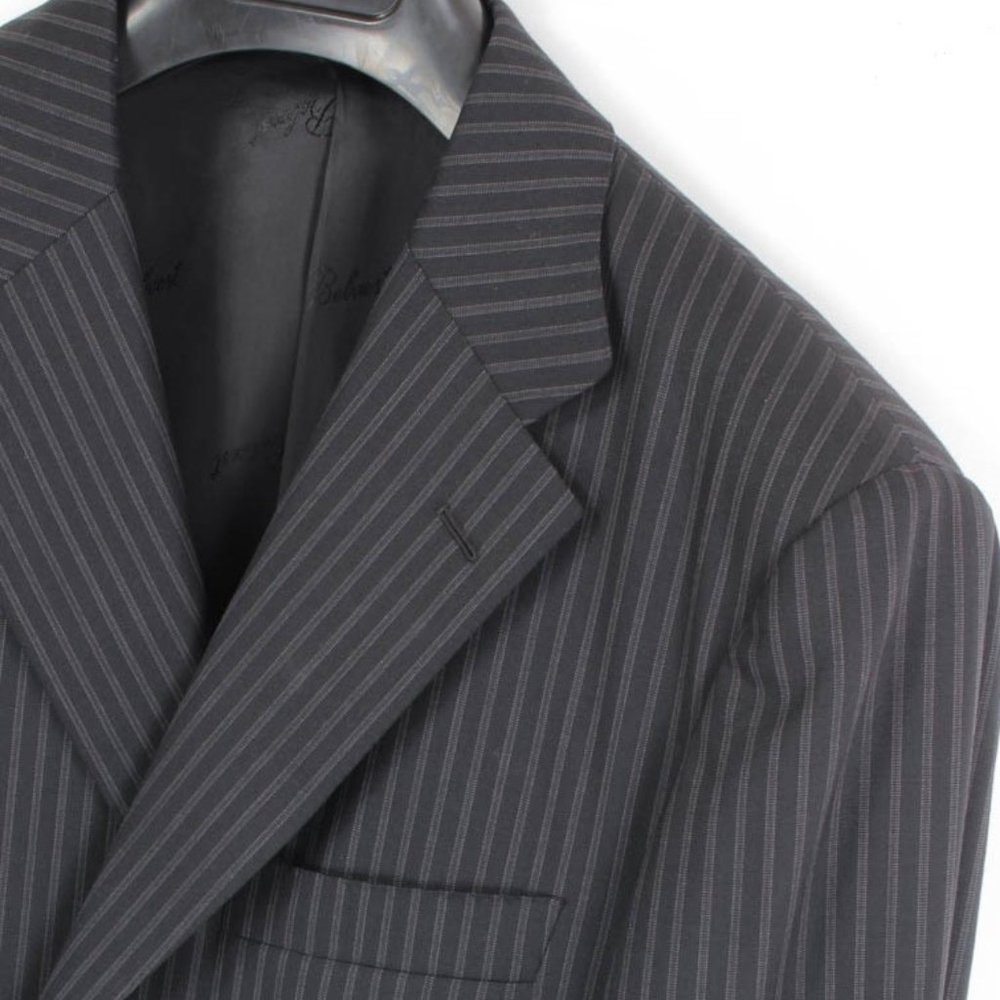 Belvest Gray Stripe Dual Vented Suit Sz. 42 L